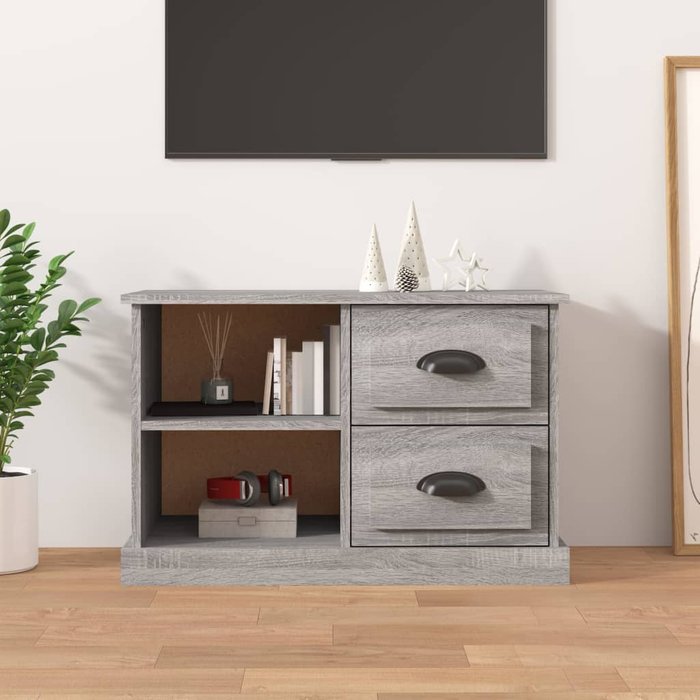 Mueble de tv sonoma gris 73x35,5x47,5 cm madera de ingeniería