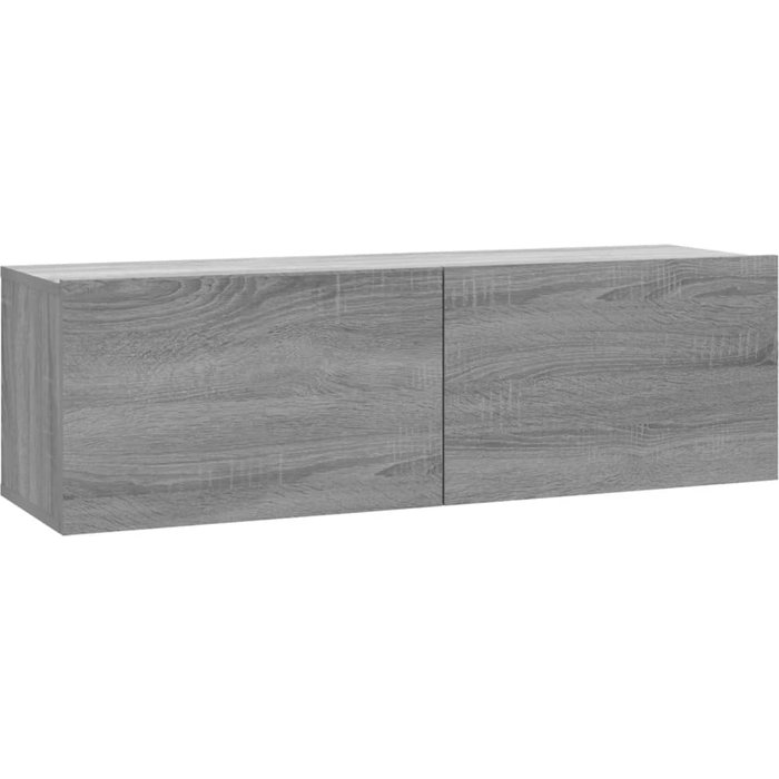 Mueble de tv sonoma de contrachapado gris 100x30x30 cm - comfortxl