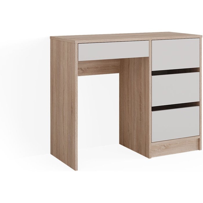 Vicco mesa de maquillaje sherry, sonoma, 90 cm con 4 cajones