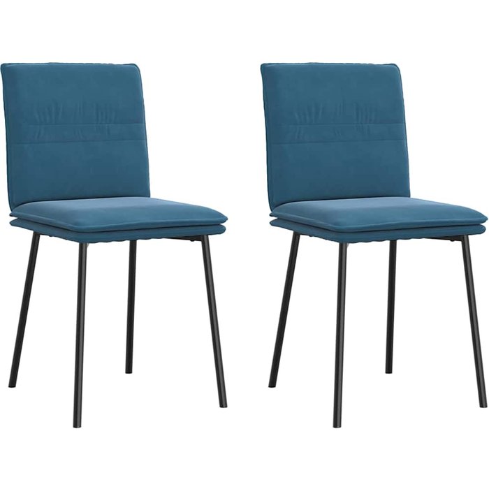 Pack 2 uds sillas de comedor | silla de cocina terciopelo azul cfw22819