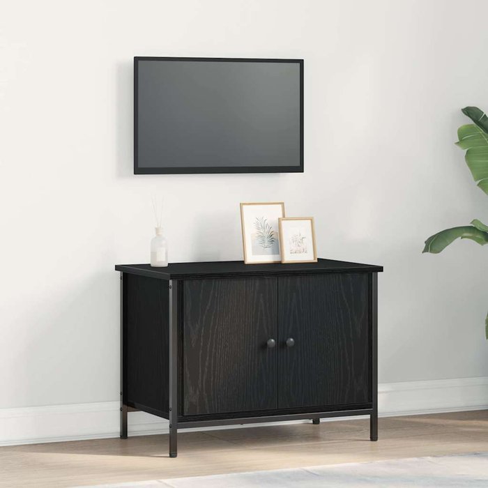 Mueble de tv, roble negro, 60 x 35 x 45 cm, madera de ingeniería