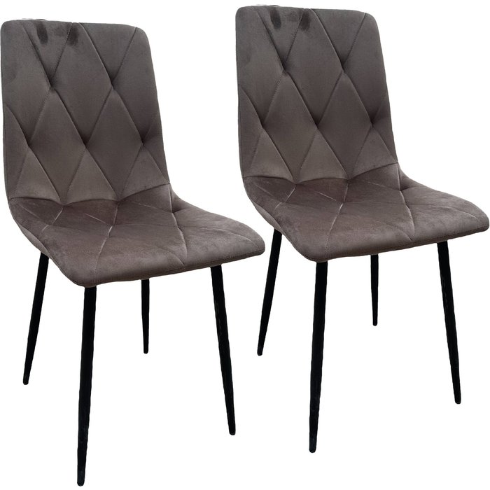 Pack de 2 sillas berna terciopelo gris