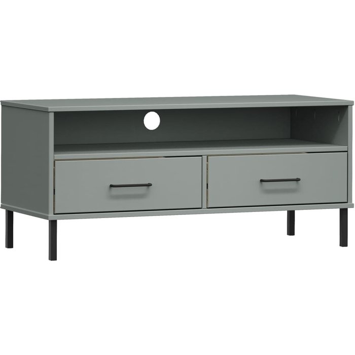 Mueble tv con patas de metal gris madera maciza de pino oslo