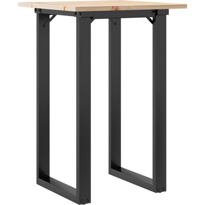 Mesa auxiliar de diseño industrial 50x50x75 cm madera de pino y acero dec036788