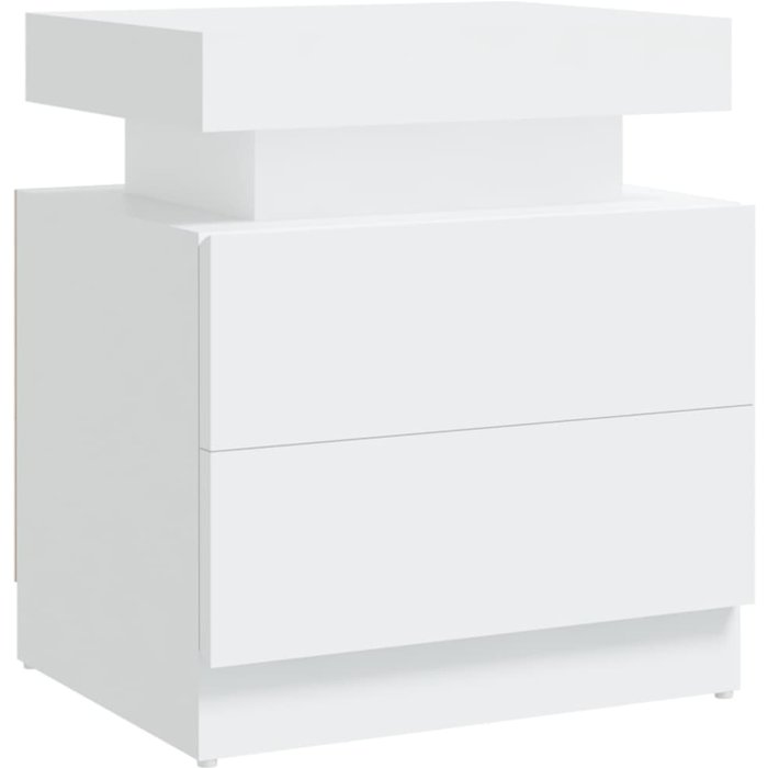 Mesita de noche aglomerado blanco 45x35x52 cm