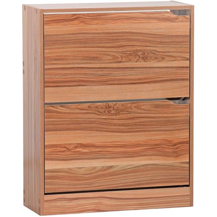 Zapatero ahorra espacio con 2 puertas de madera natural 63x80 cm