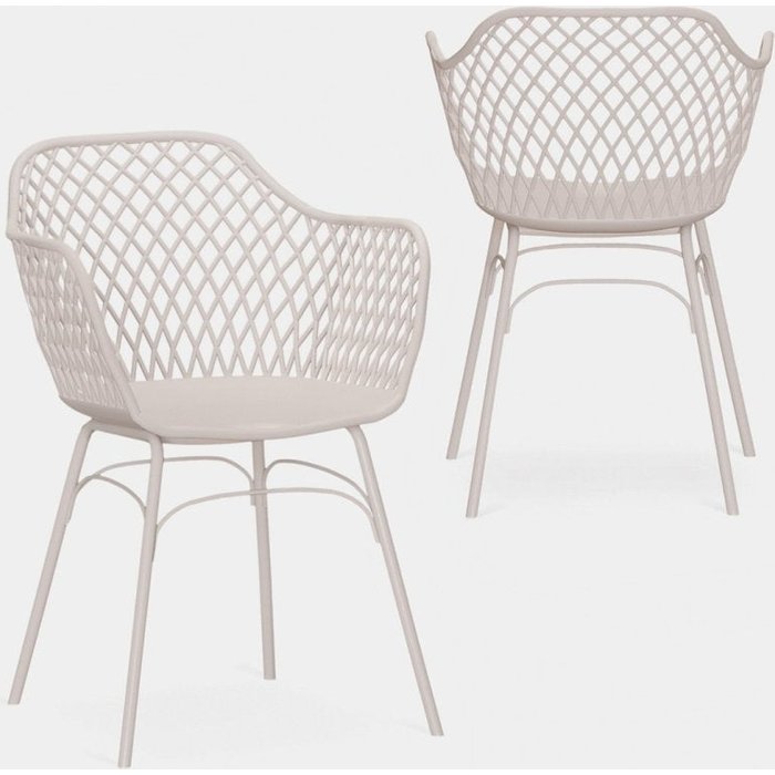 Packs 2 sillas polipropileno beige 59 x 72 cm