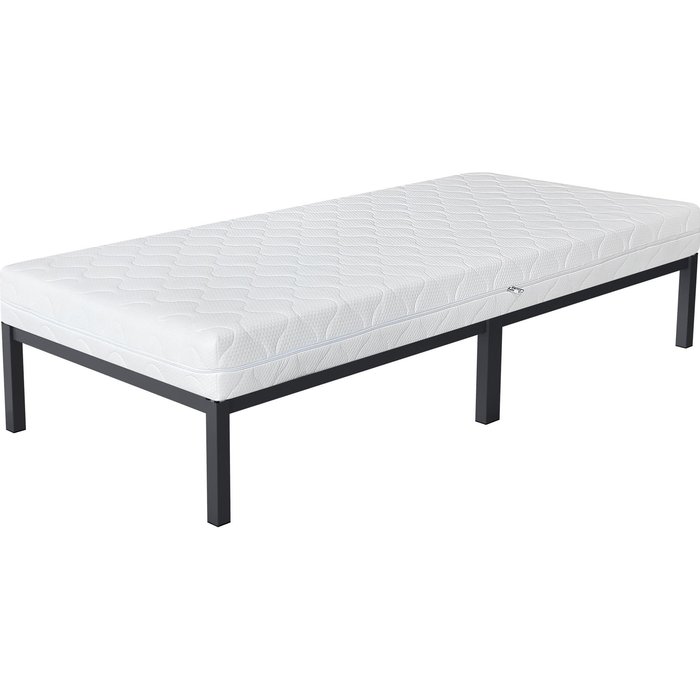 Cama de estructura metalica antracita 90x200cm con colchón de espuma fría 16cm