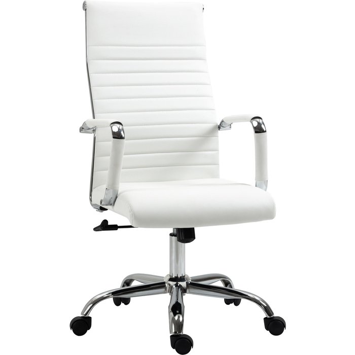 Silla de oficina vinsetto espuma,pu blanco 54x62x114 cm