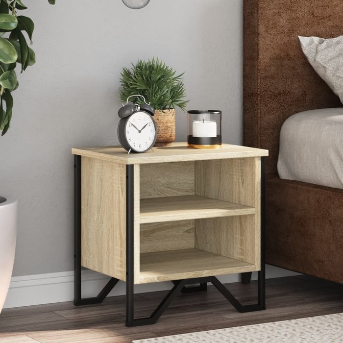 Mesitas de noche 2uds roble sonoma 40x30x40cm madera contrachapada