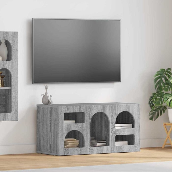 Mueble de tv sonoma gris 80 x 35 x 40 cm madera de ingeniería