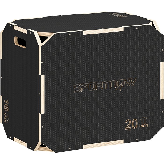 Cajón pliométrico sportnow madera contrachapada negro 61x51x40.5 cm a93-059v02bk