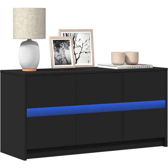 Mueble de tv con led madera de ingeniería negro 100x34x50 cm vidaxl