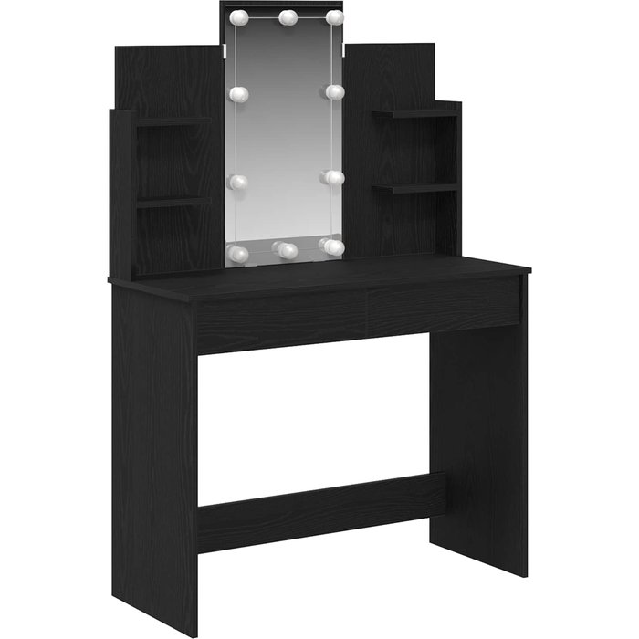 Tocador, roble negro, 96 x 39 x 142 cm, madera de ingeniería.