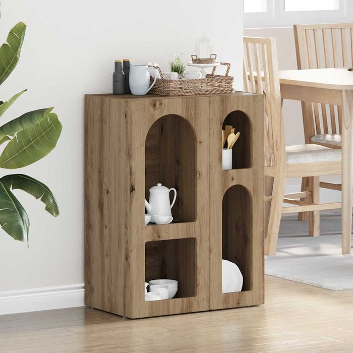 Aparador de roble hecho a mano, 59 x 35 x 80,5 cm, madera de ingeniería.