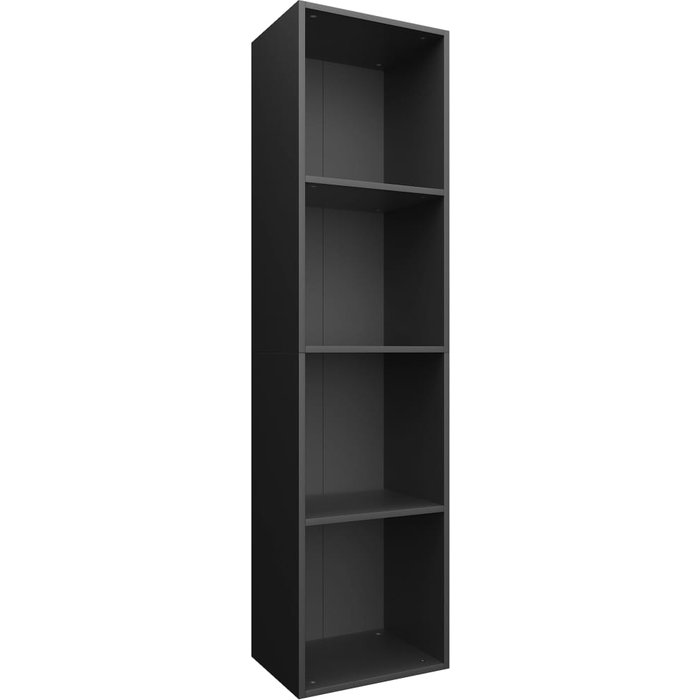 Estantería libros/mueble tv contrachapada negro 36x30x143 cm – comfortxl