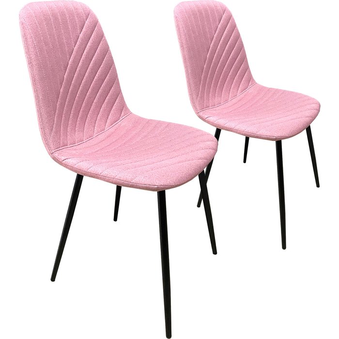 Sillas comedor nórdicas pack 2 | tela resistente | patas metálicas | rosa