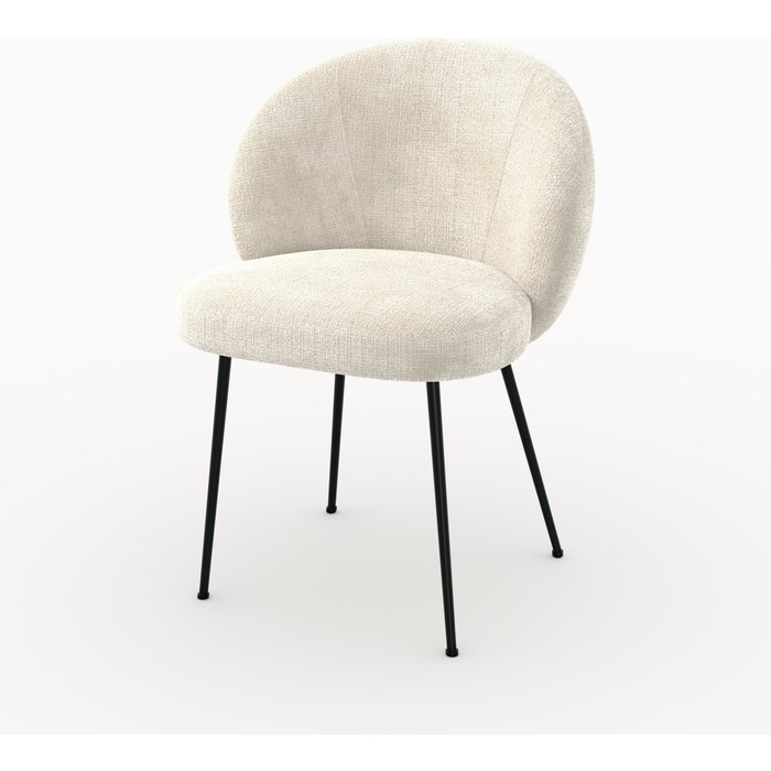 Silla de terciopelo crudo y metal negro - bloomy