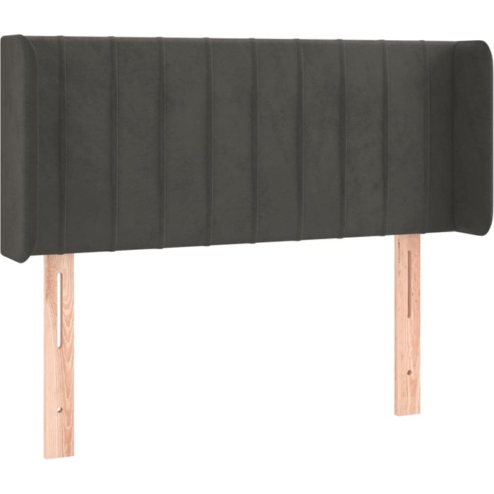 Cabecero cama - mueble cabecero de terciopelo gris oscuro 103x16x78/88 cm