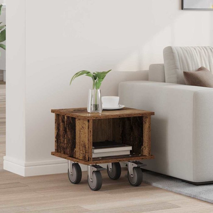 Mueble de tv de madera antigua, 37 x 35 x 35 cm, madera de ingeniería