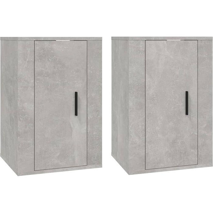 Muebles tv de pared 2 uds gris hormigón 40x34,5x60 cm
