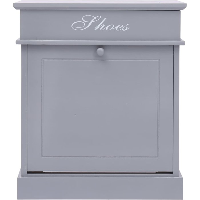 Mueble zapatero de madera de paulownia gris 50x28x58 cm - comfortxl