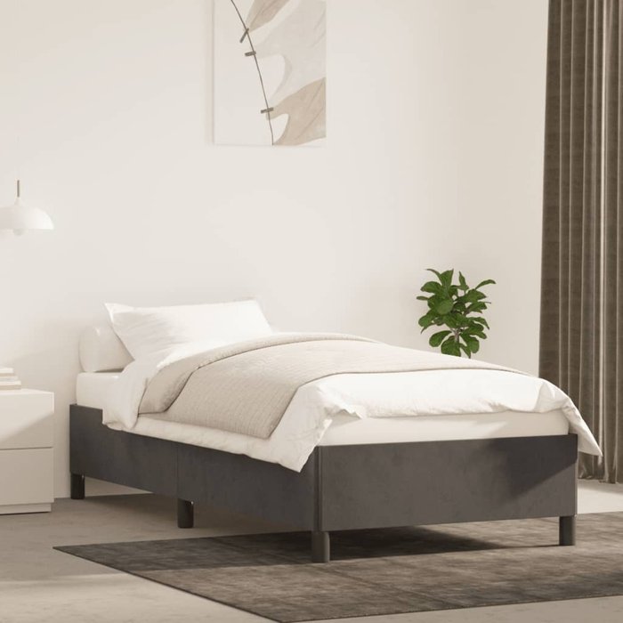 Estructura de cama gris oscuro 100 x 200 cm terciopelo
