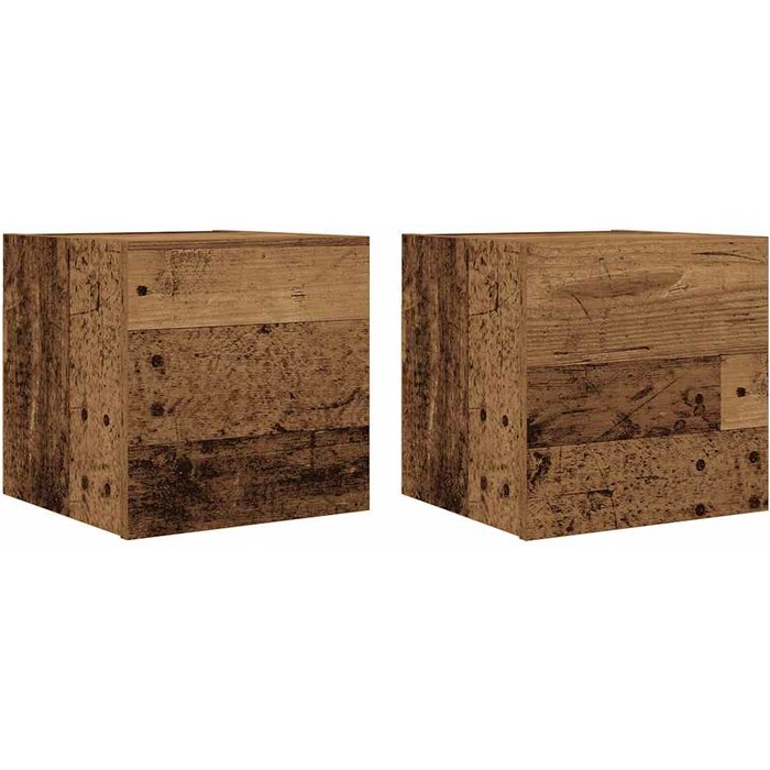Muebles de tv de pared de 2 piezas, madera antigua, 30,5x30x30 cm - comfortxl
