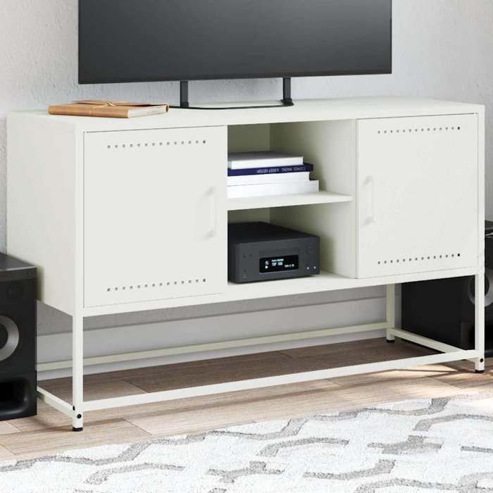 Mueble para tv de acero blanco 100,5x39x60,5 cm vidaxl