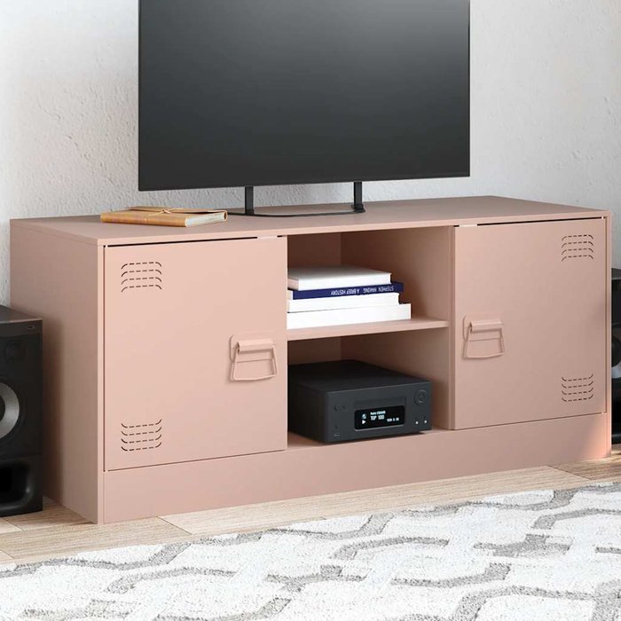 Mueble para tv de acero rosa 99x39x44 cm vidaxl