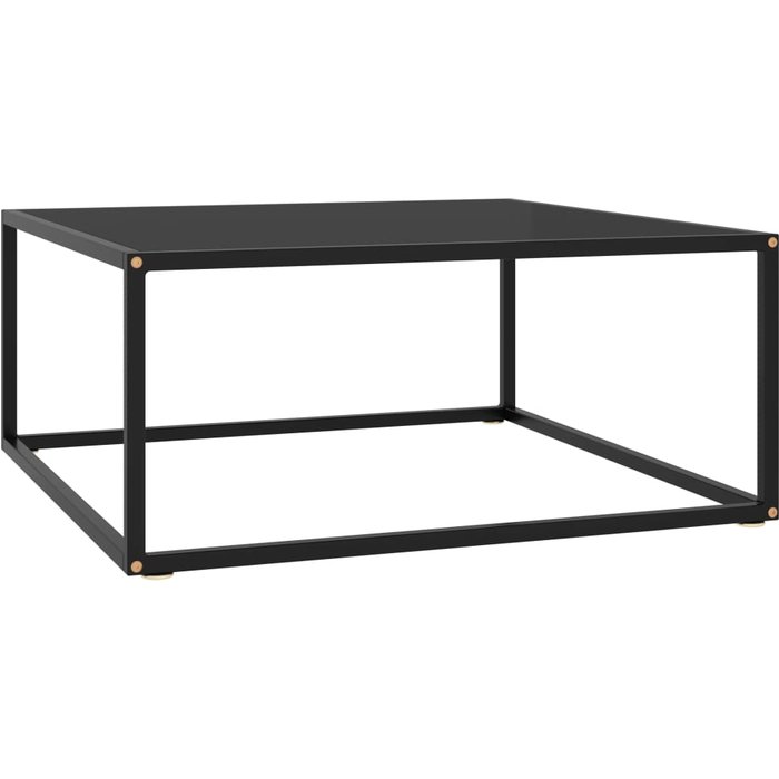 Mesa de centro negra con cristal negro 80x80x35 cm