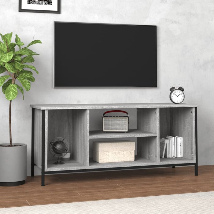 Maison exclusive - mueble para tv madera contrachapada gris sonoma 102x35x45 cm