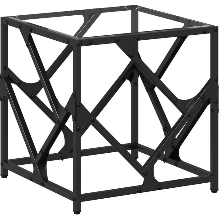 Mesa de centro de acero y tapa vidrio transparente 40x40x41 cm