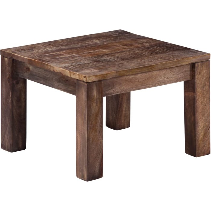 Mesa de centro madera maciza de mango 50x50x35 cm