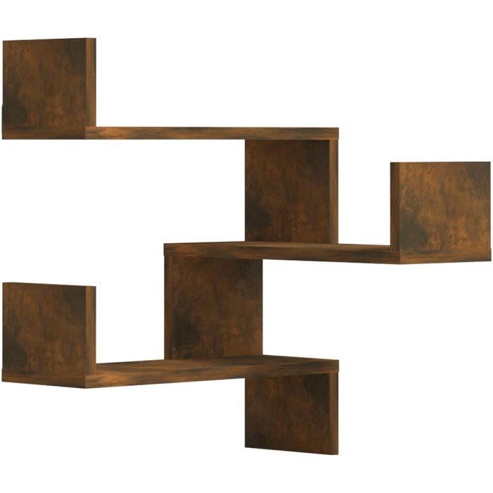 Estantes de esquina para pared 2 piezas roble ahumado 40x40x50 cm - comfortxl