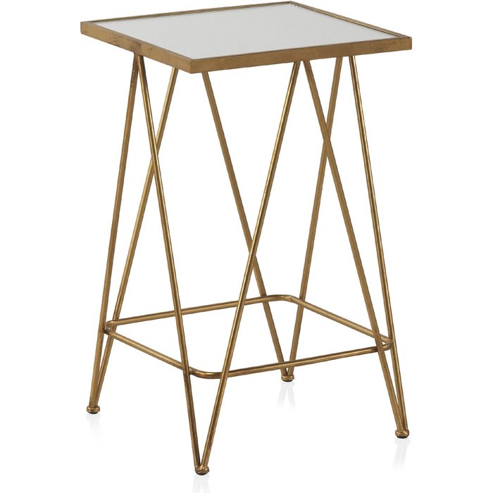 Mesita auxiliar metalica dorada