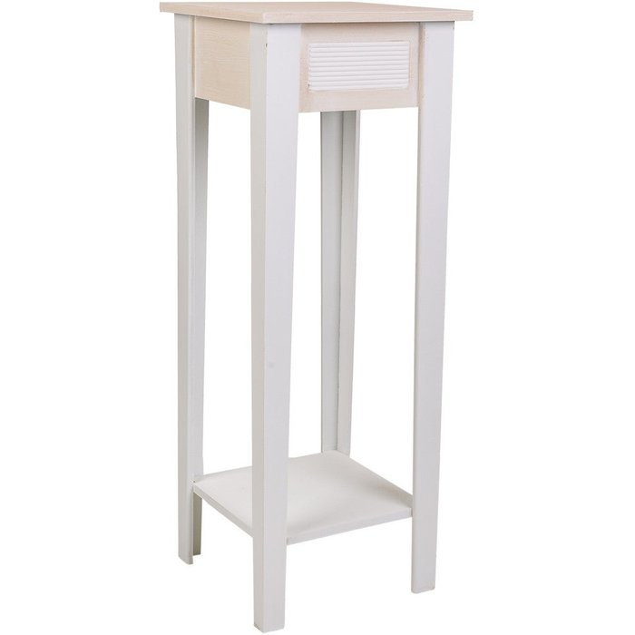 Soporte de maceta de madera blanca 30x30x80 cm