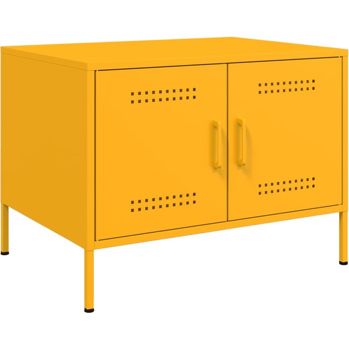 Mesa de centro acero amarillo mostaza 68x50x50,5 cm vidaxl