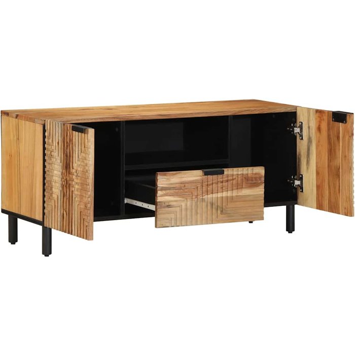 Unidades de tv madera de acacia sólida 105 x 33,5 x 46 cm