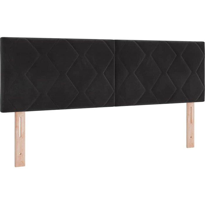 Cabecero cama - mueble cabecero led negro 144 cm terciopelo