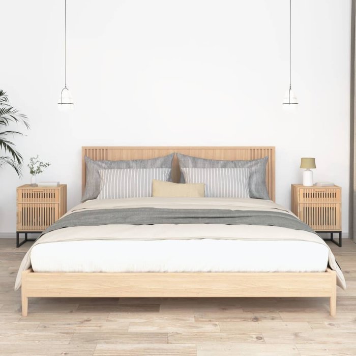 Mesitas noche 2 uds hierro y madera contrachapada 40x30x55,5 cm vidaxl