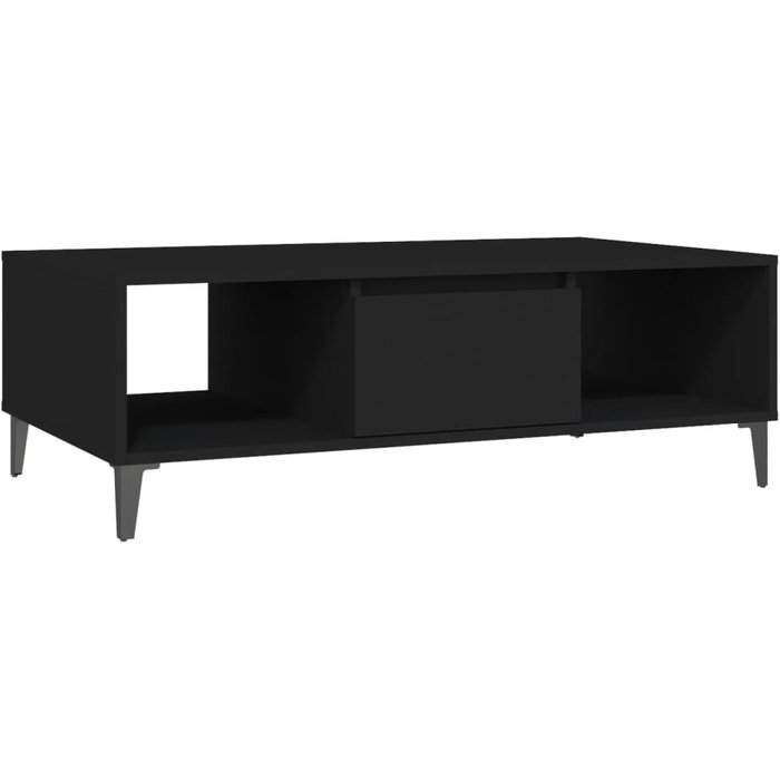 Mesa de centro madera contrachapada negro 103,5x60x35 cm - comfortxl