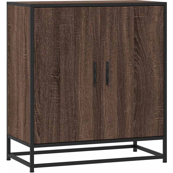Aparador madera ingeniería y metal marrón roble 68x35x76 cm - comfortxl