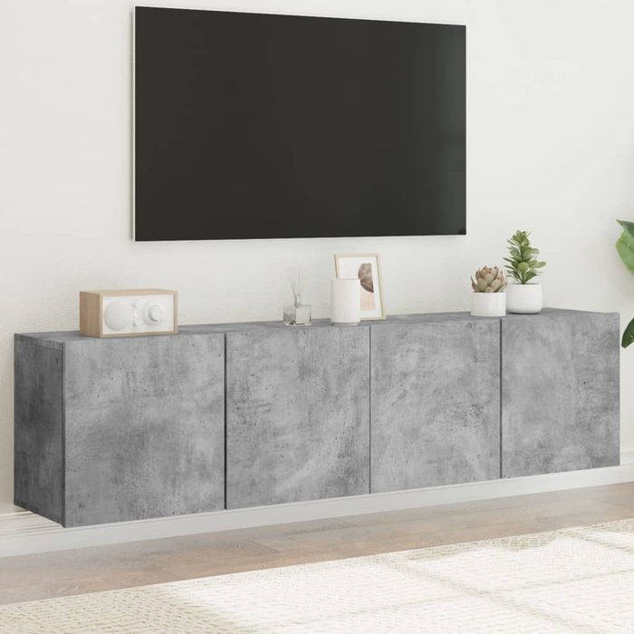 Muebles para tv de pared 2 unidades gris hormigón 80x30x41 cm - comfortxl