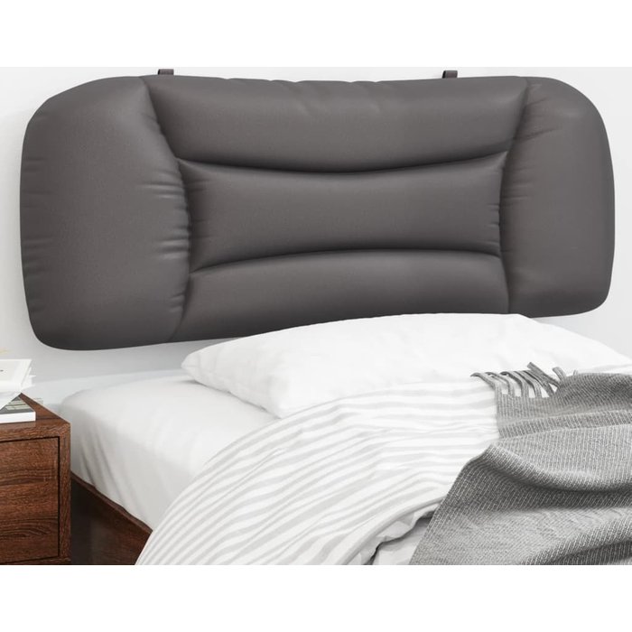 Cabecero de cama acolchado cuero sintético gris 100 cm - comfortxl