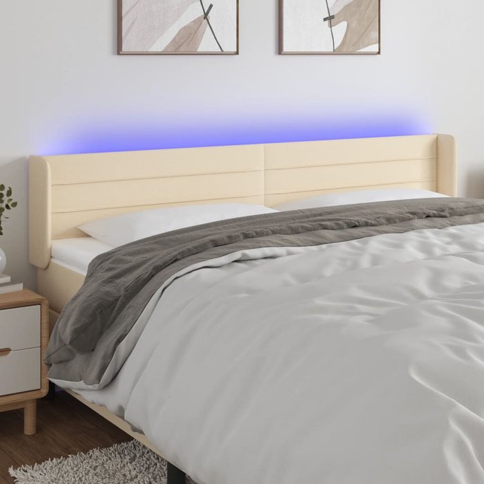Maison exclusive - cabecero con led de tela crema 183x16x78/88 cm
