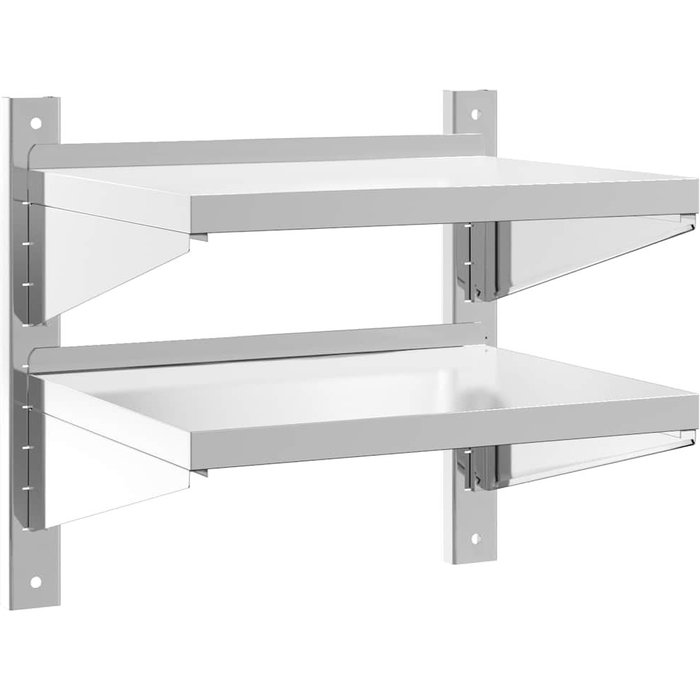 Estante de pared acero inoxidable plateado 50x40x48 cm - comfortxl