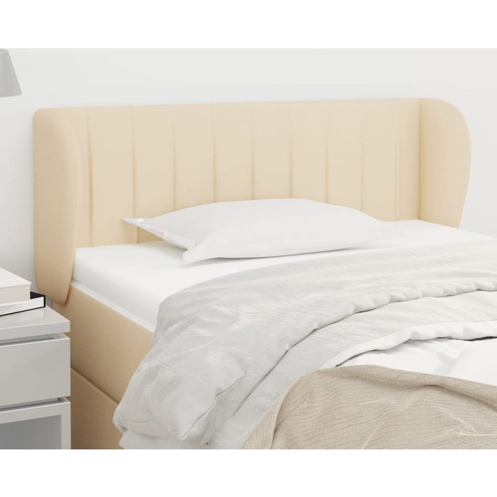 Cabecero con orejas crema 93x23x78/88 cm tela