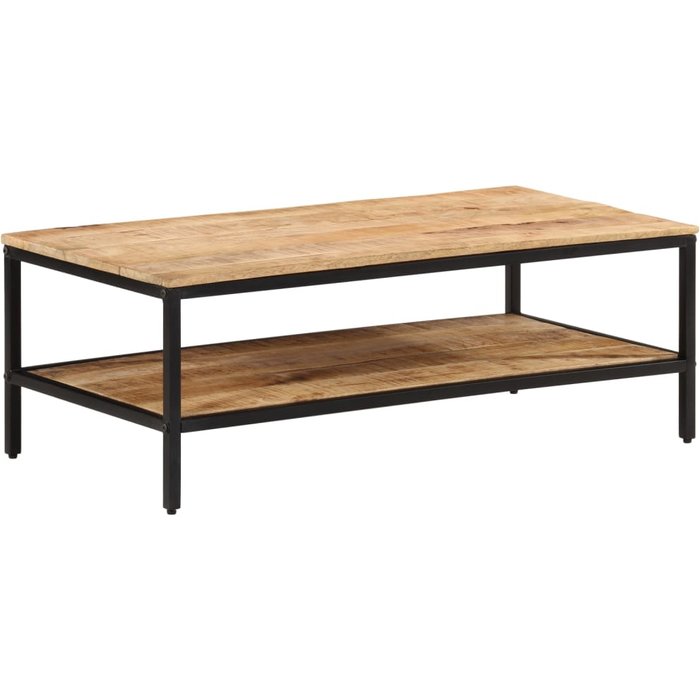Mesa de centro de madera maciza de mango rugosa 100x50x35 cm