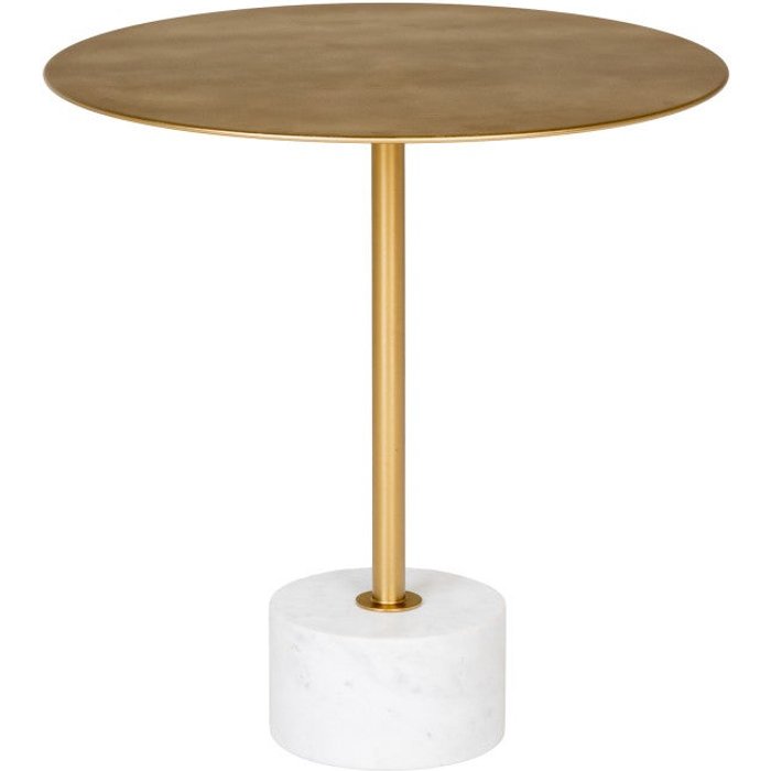 Mesa lateral de latón y mármol ø 51 x 52 cm